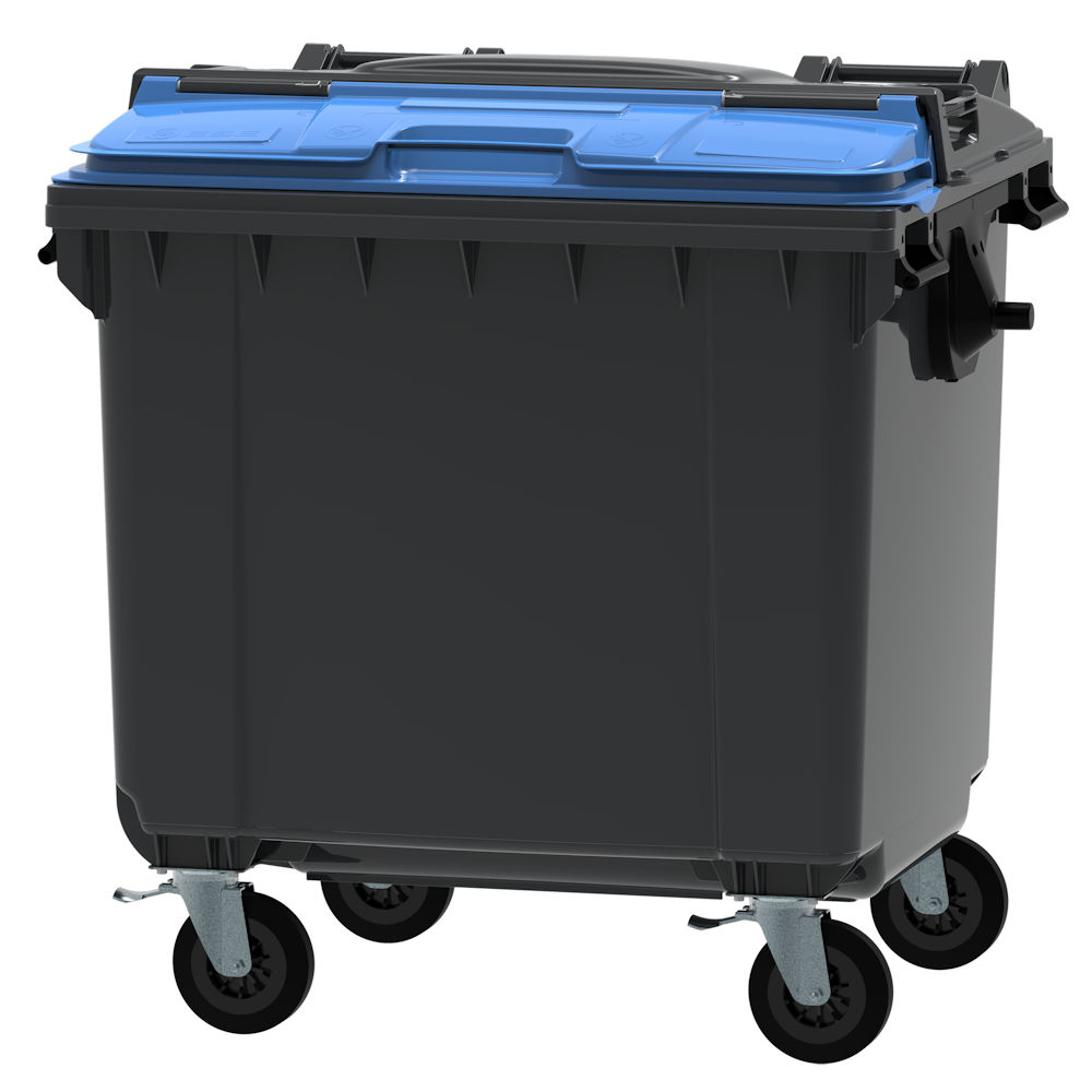 Контейнер для відходів 1100л, ESE з кришкою Split Lid, сірий, мала кришка синя